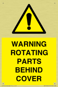 WARNING ROTATING PARTS BEHIND COVER